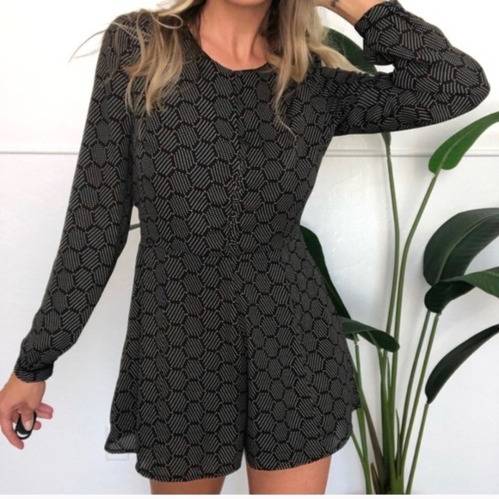 Anthropologie Harlyn Honeycomb Romper XS